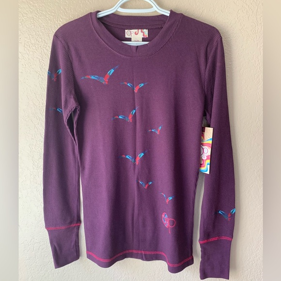 Ocean Pacific Tops - Ocean Pacific Vintage 1980’S Deadstock Purple Waffleknit Thermal Top Size XL NWT